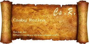 Csaby Rozina névjegykártya